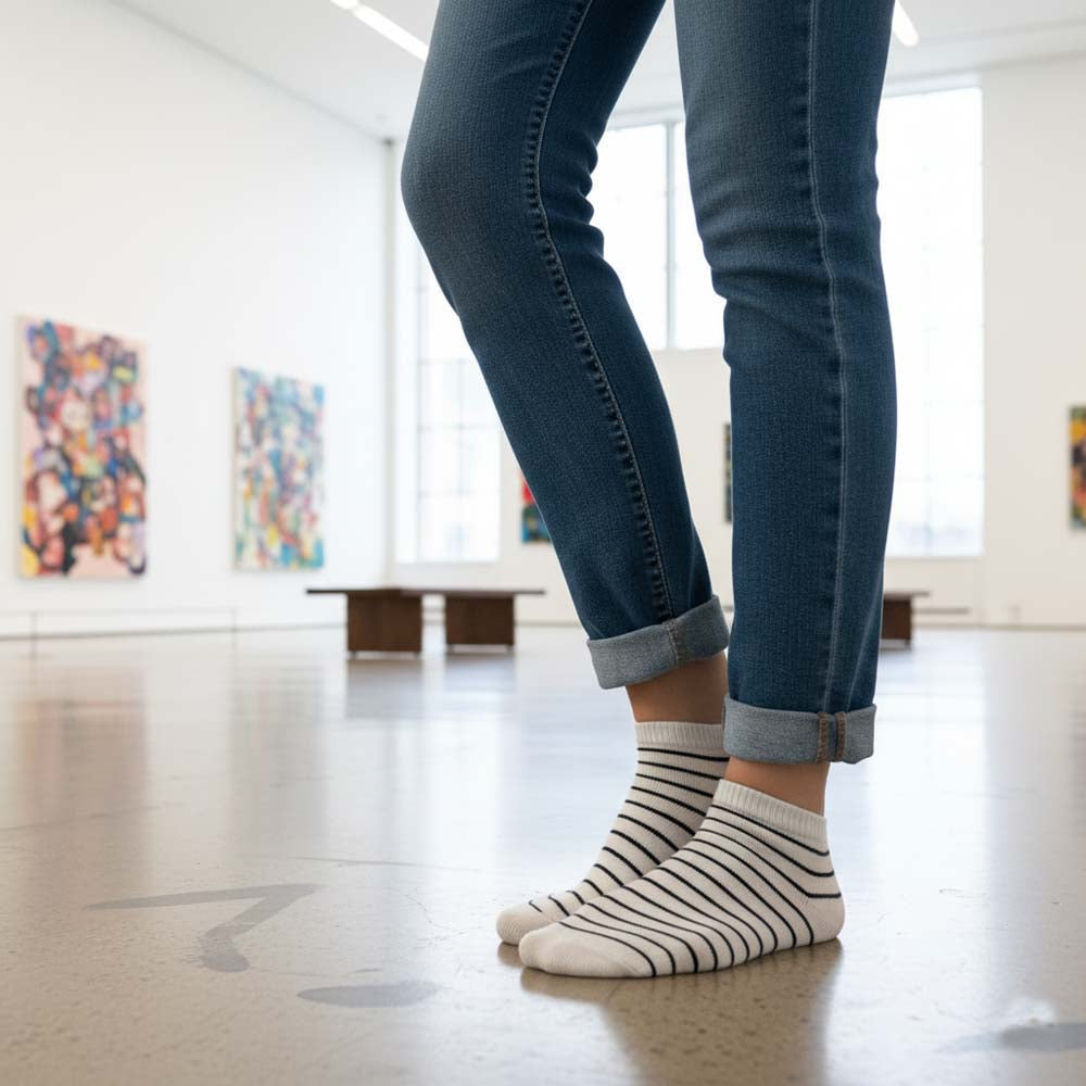 Chic Striped Ankle Socks for Women