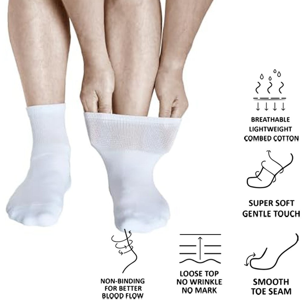 White Diabetic Socks For Men & Women