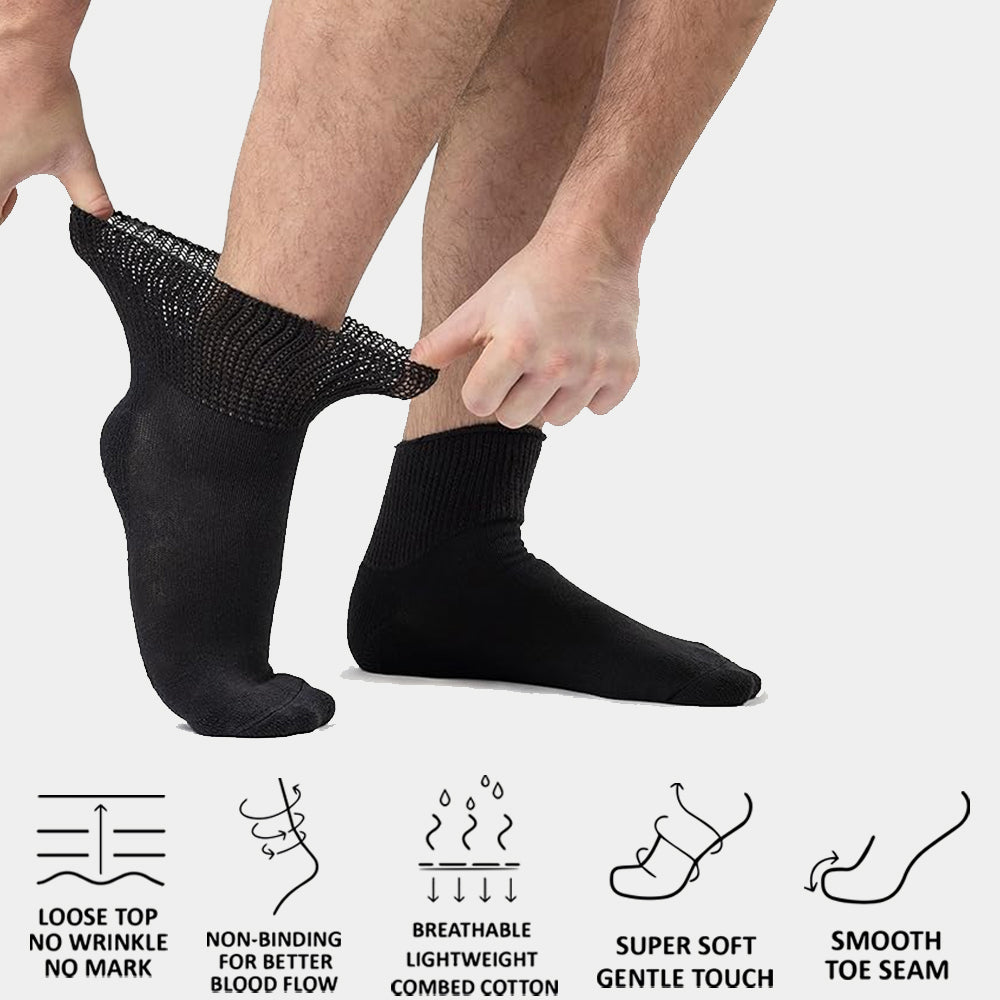 Unisex Black Diabetic Socks