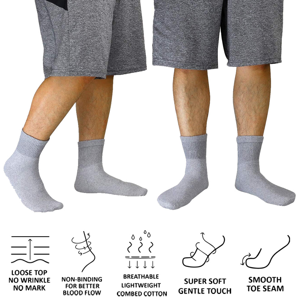 Unisex Grey Diabetic Socks