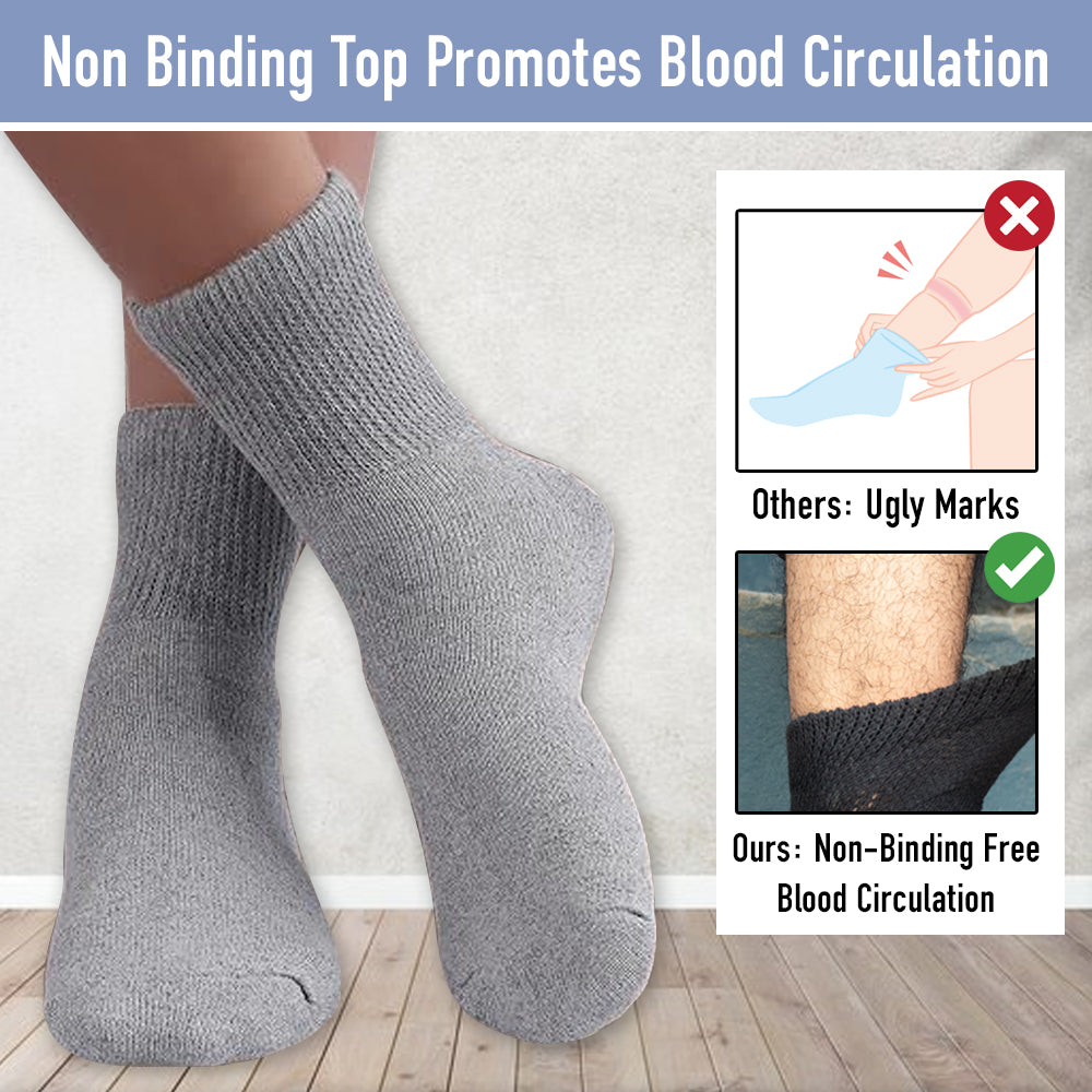 Unisex Grey Diabetic Socks