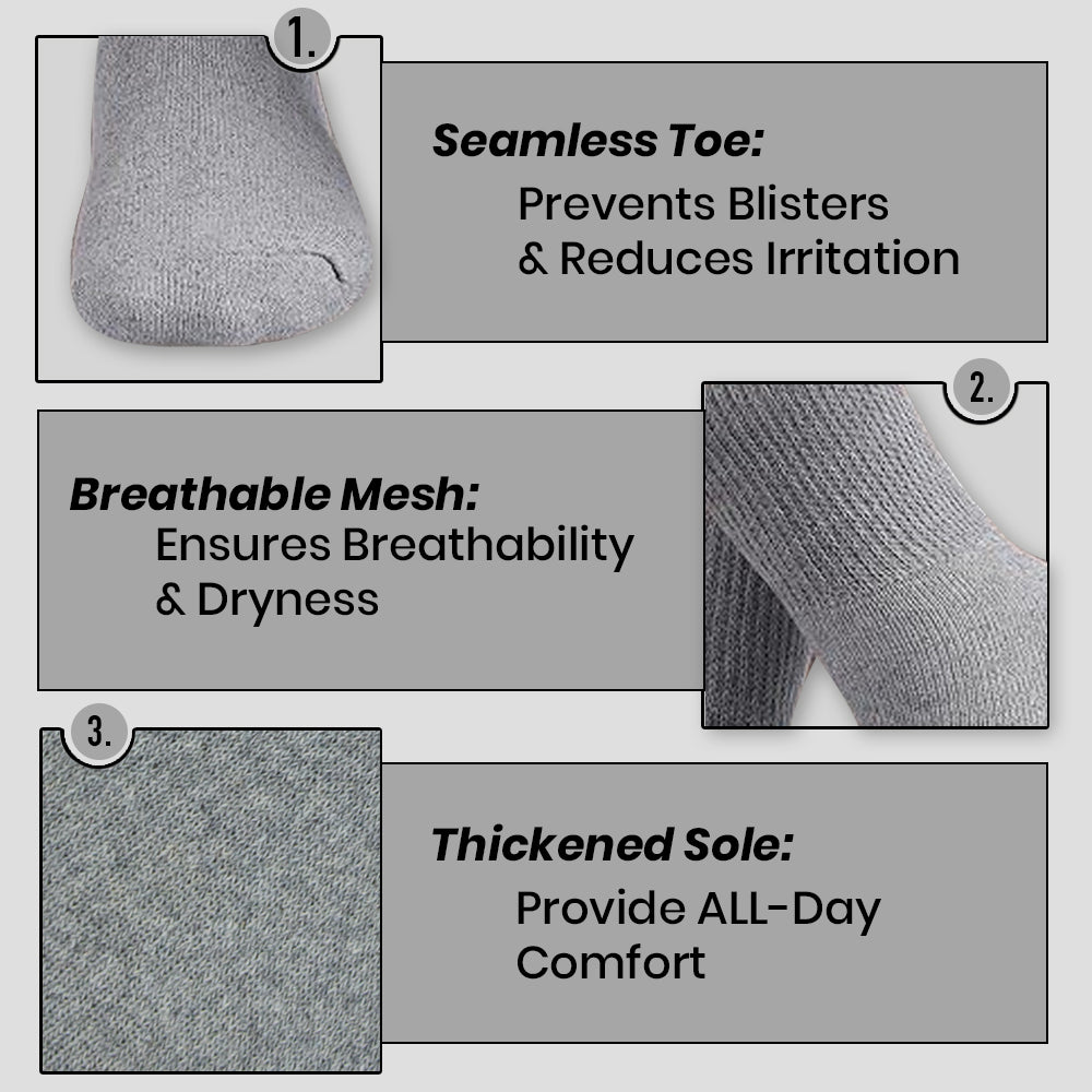 Unisex Grey Diabetic Socks