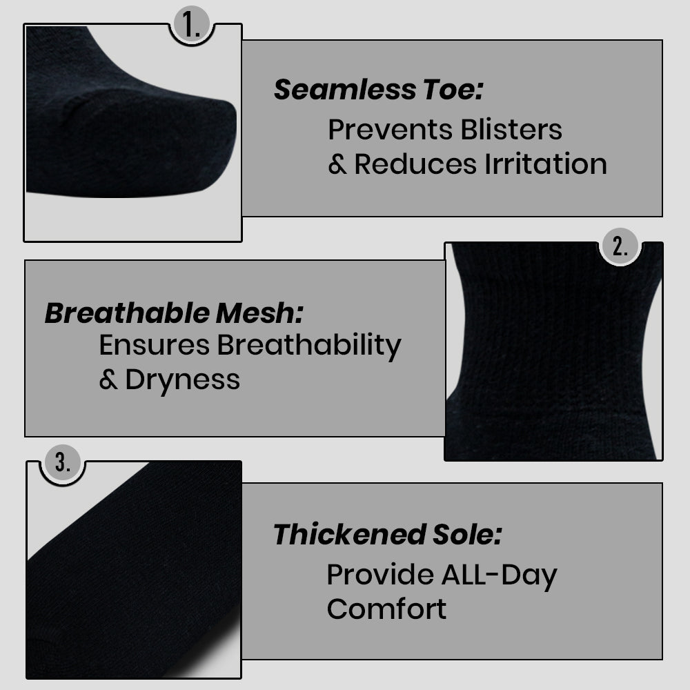 Unisex Black Diabetic Socks