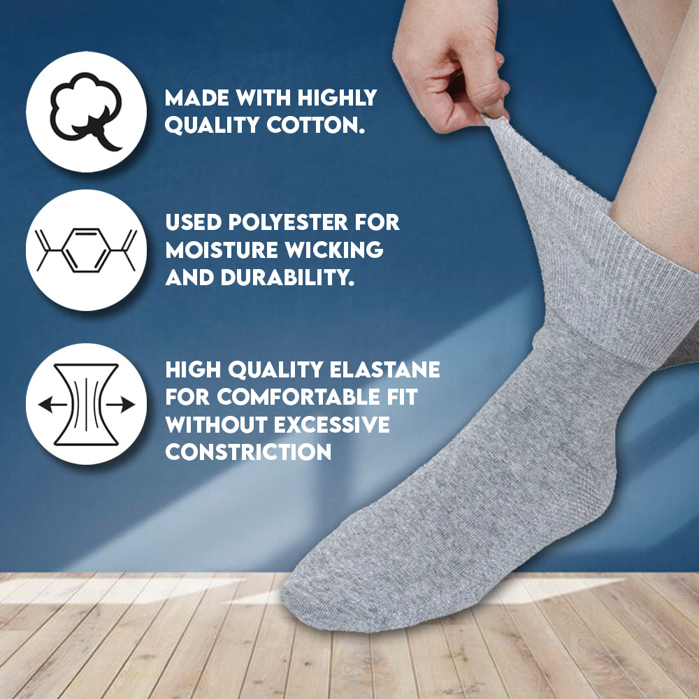 Unisex Grey Diabetic Socks