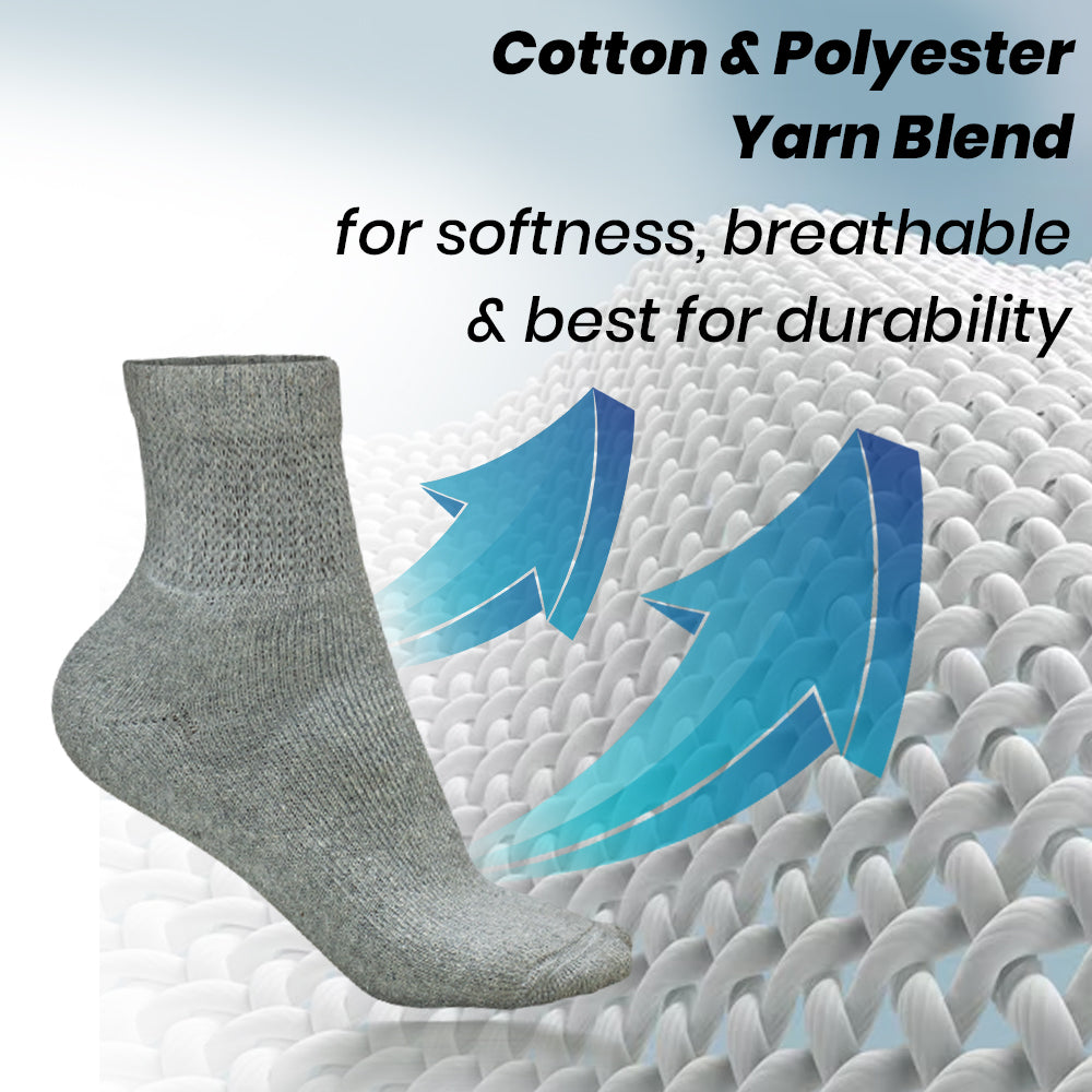 Unisex Grey Diabetic Socks