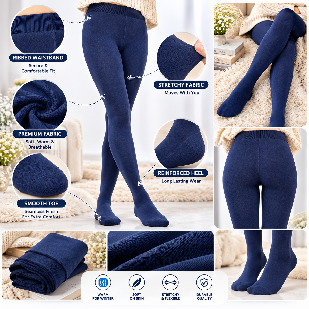 Women Premium Navy Blue Tights