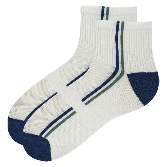 Boys Blue Striped Crew Socks