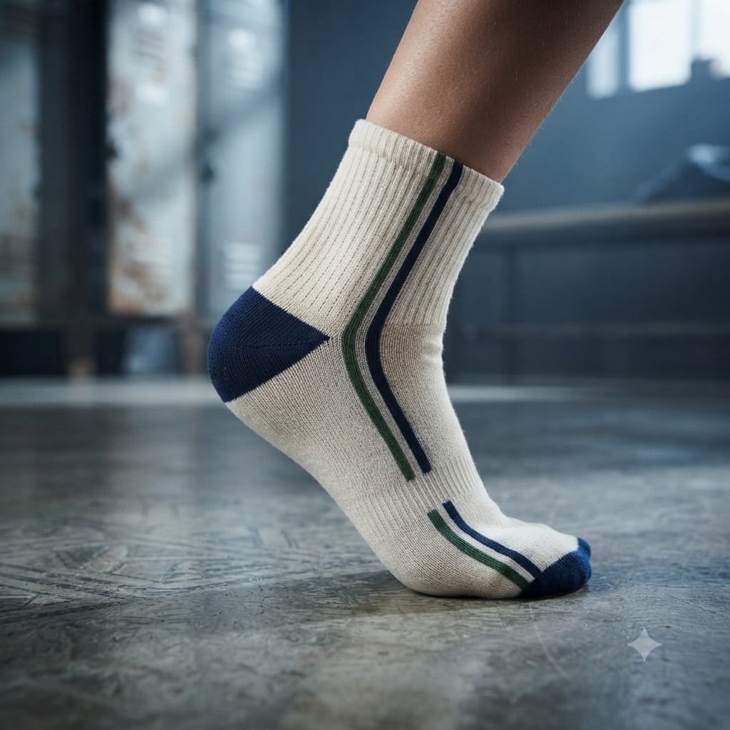 Boys Blue Striped Crew Socks