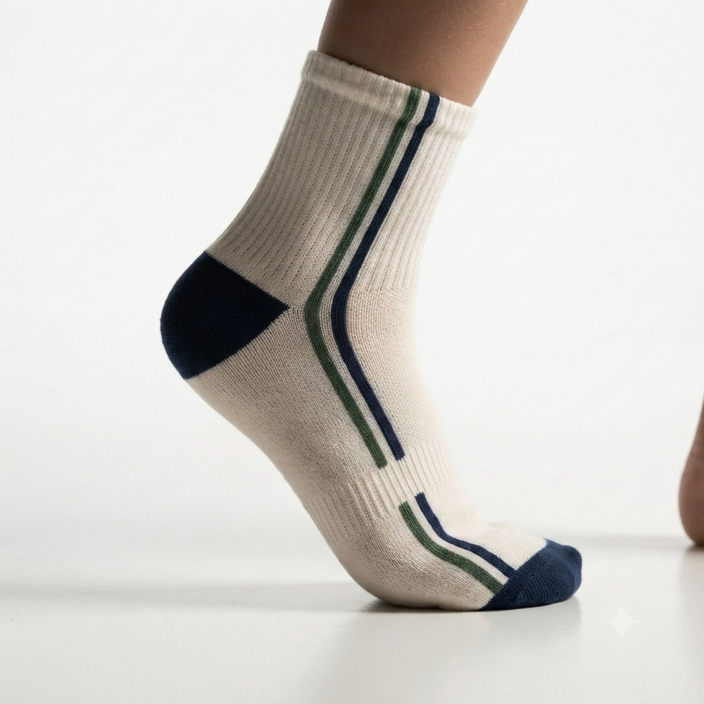 Boys Blue Striped Crew Socks