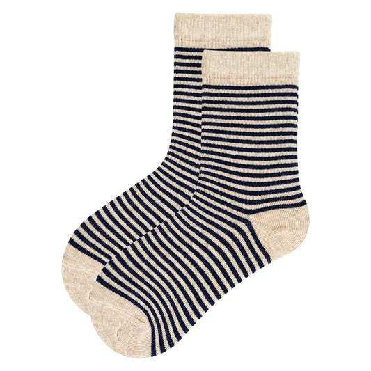 Classic Striped Beige Socks for Boys