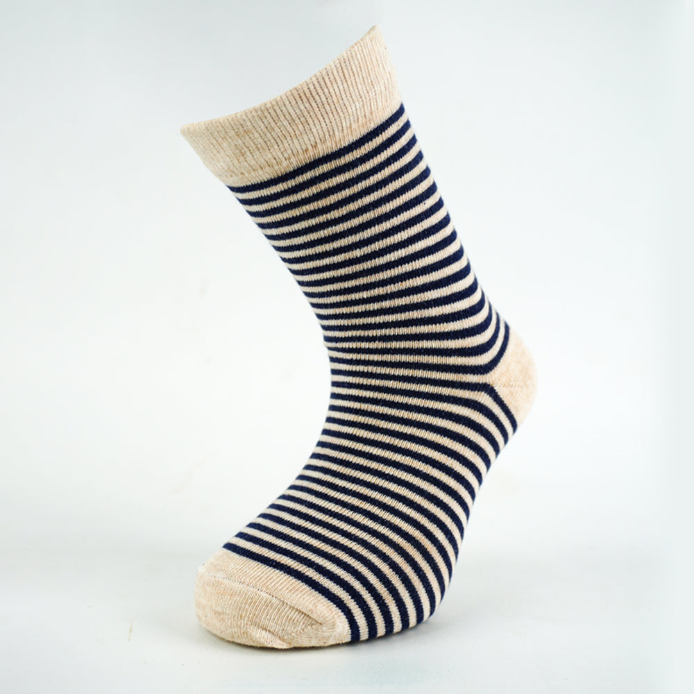 Classic Striped Beige Socks for Boys