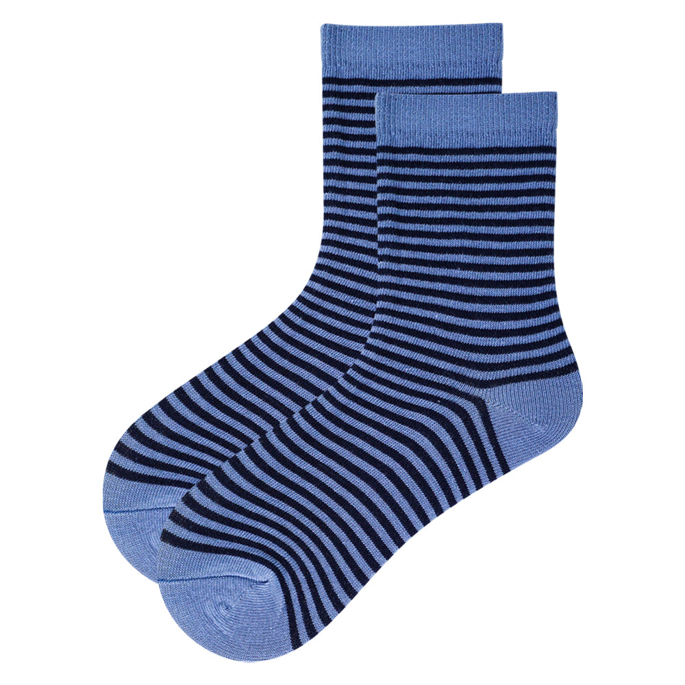 Boys Striped Blue Crew Socks