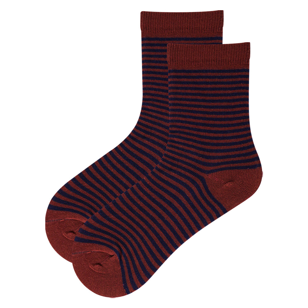 Boys Classic Striped Brown Socks