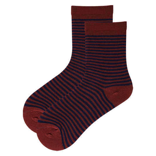 Boys Classic Striped Brown Socks