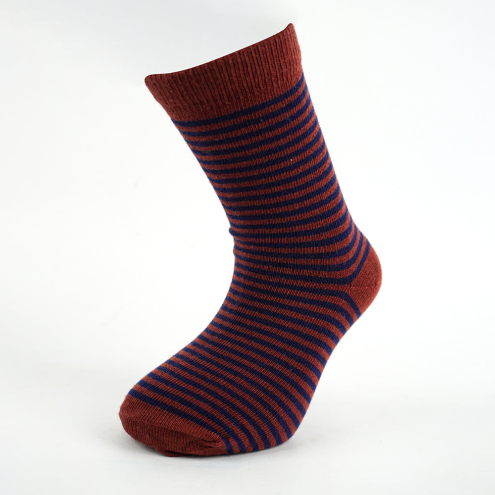 Boys Classic Striped Brown Socks