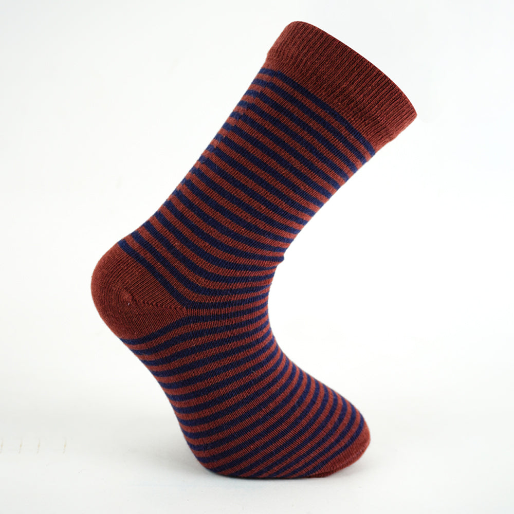 Boys Classic Striped Brown Socks