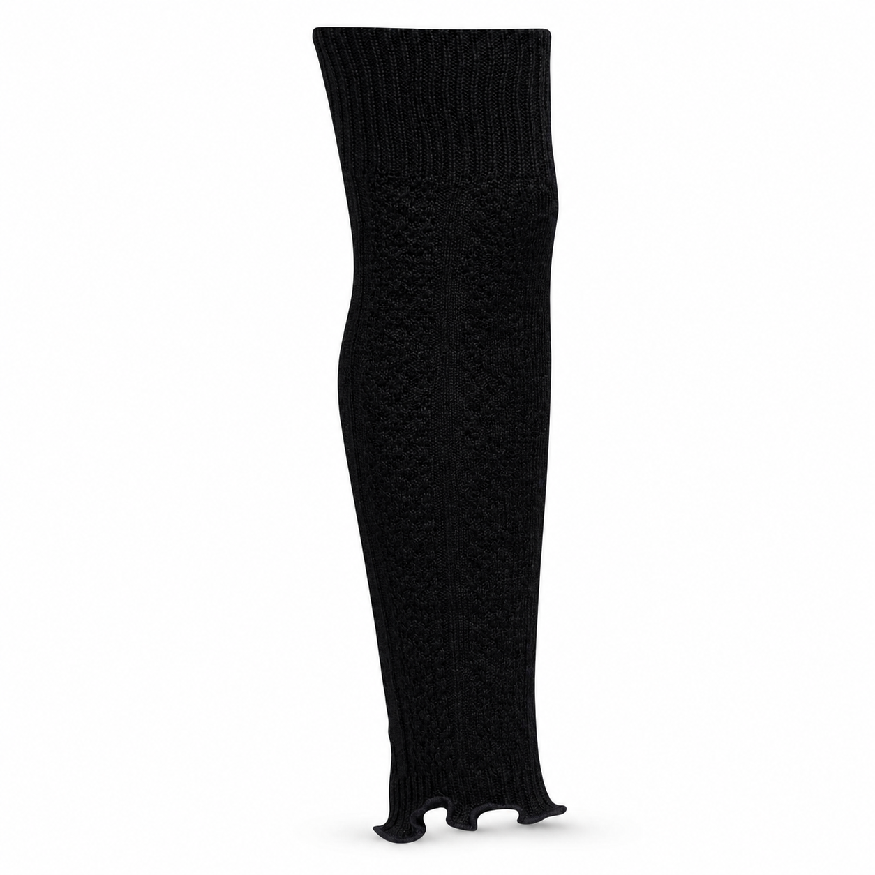 Black Ribbed Knit Leg Warmers