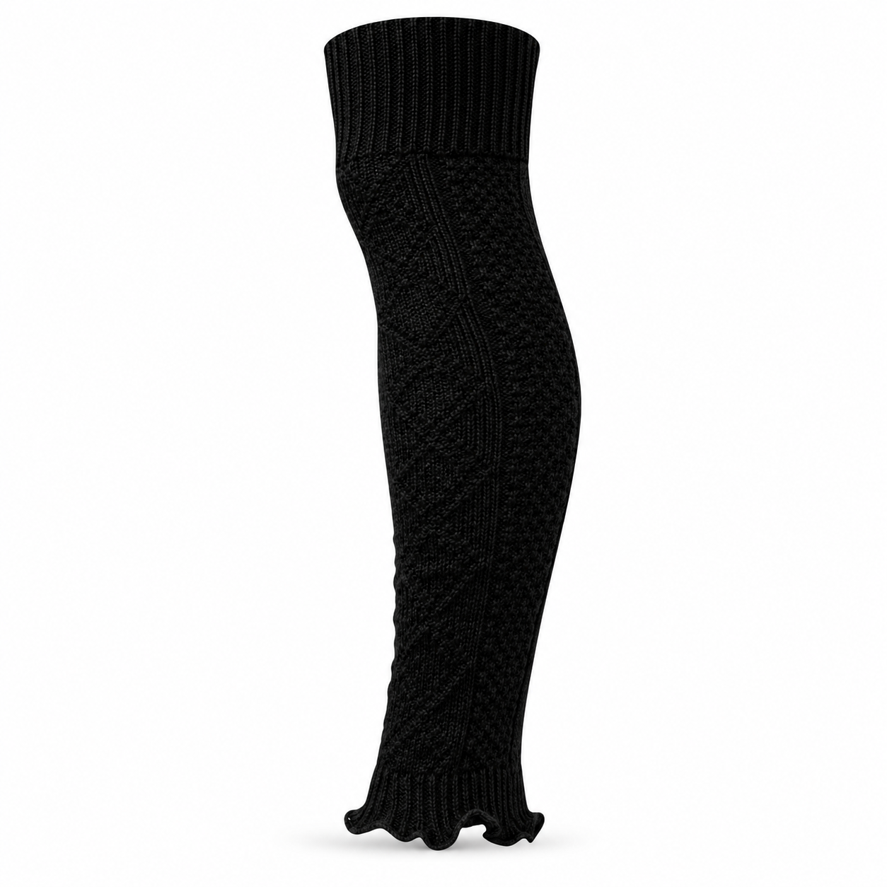 Black Ribbed Knit Leg Warmers