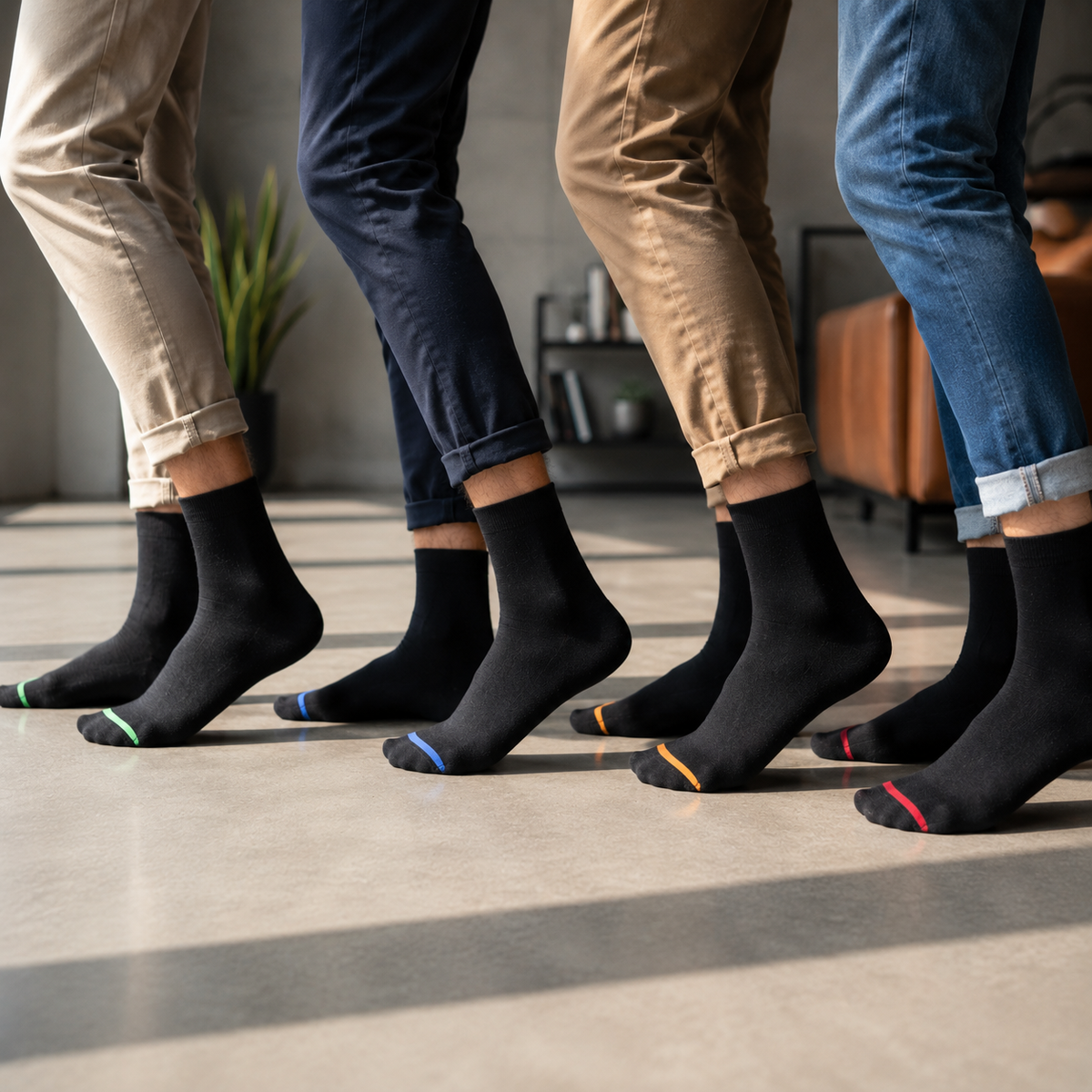Unisex Premium Comfort Stripe Crew Socks