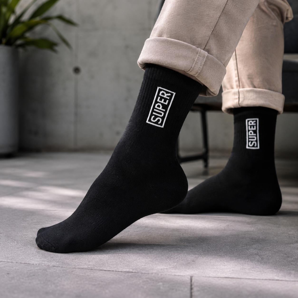 Super Logo Men's Quarter Socks