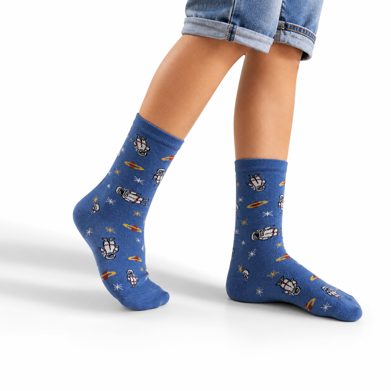Boys Astronaut Galaxy Crew Socks