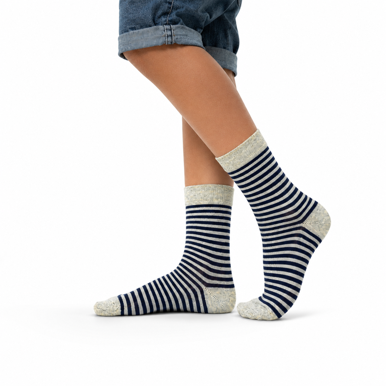 Boys Classic Striped Grey Socks