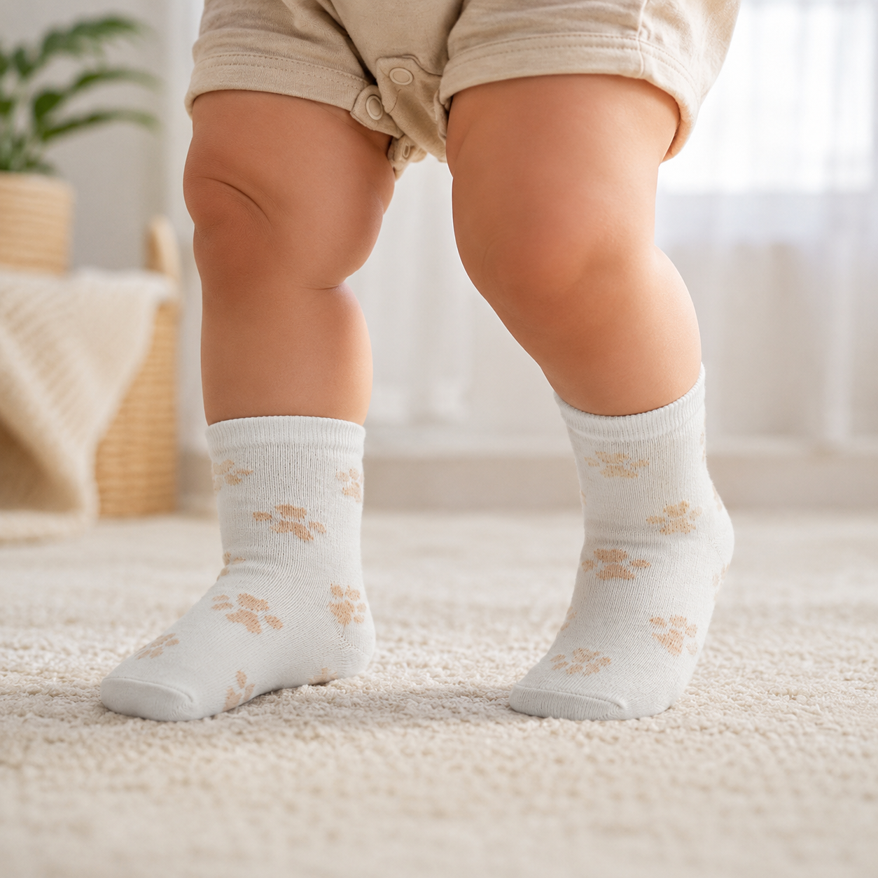 Bear Paw-Print Baby Socks