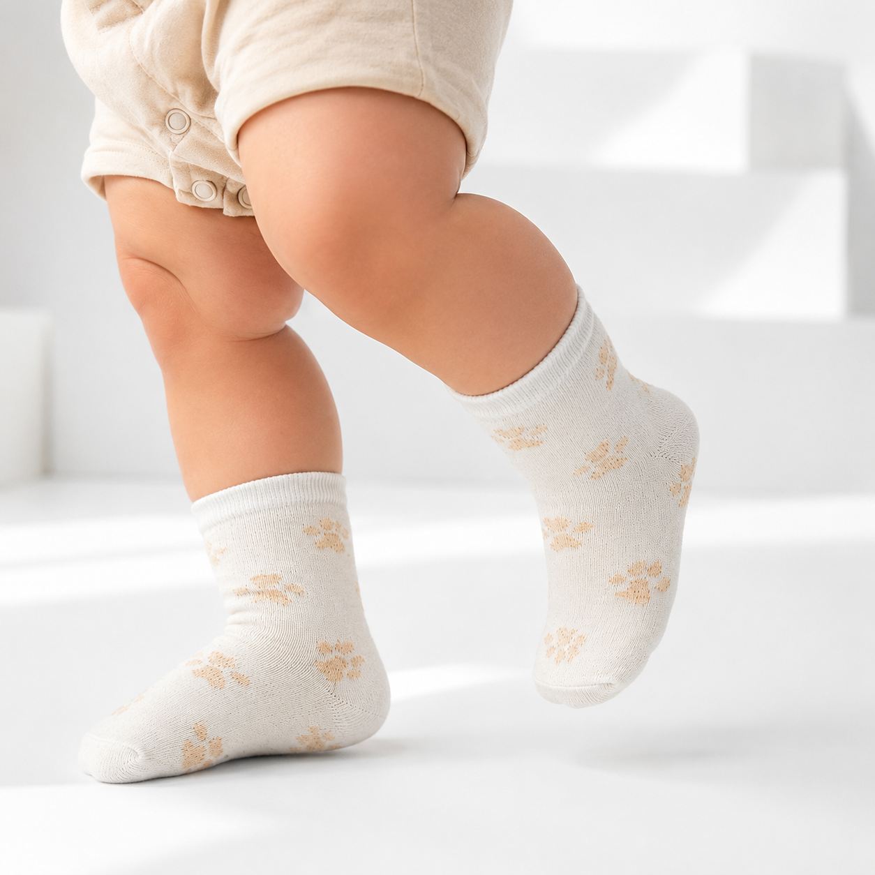 Bear Paw-Print Baby Socks