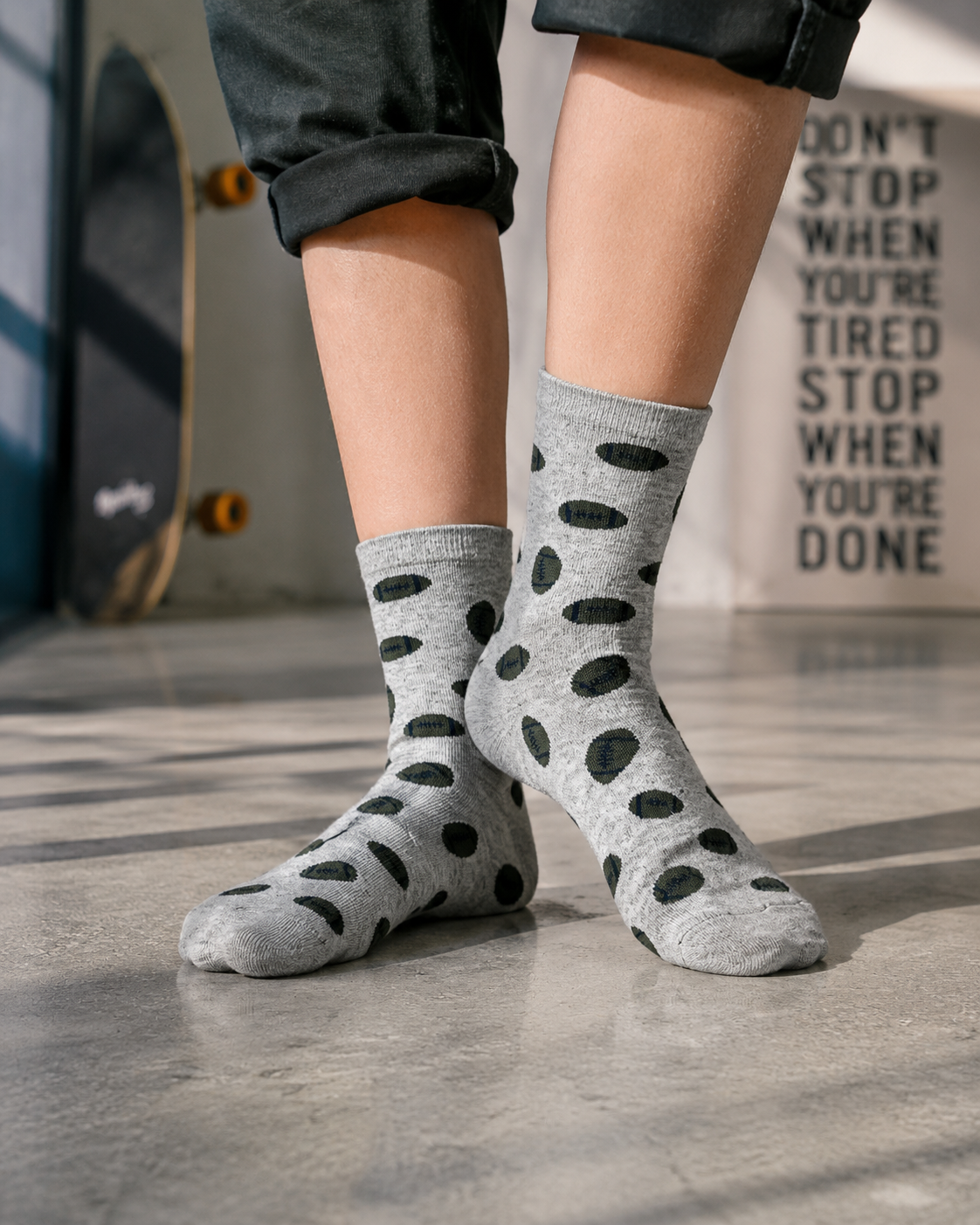 Boys Athletic Football Pattern Socks