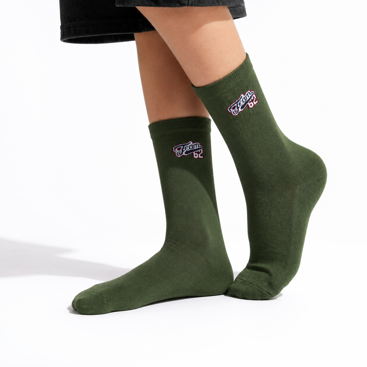 Boys "Team 62" Print Crew Socks