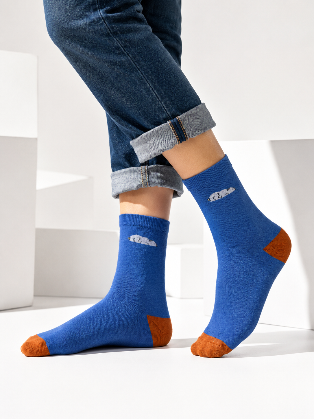Polar Bear Night Blue Boys Socks