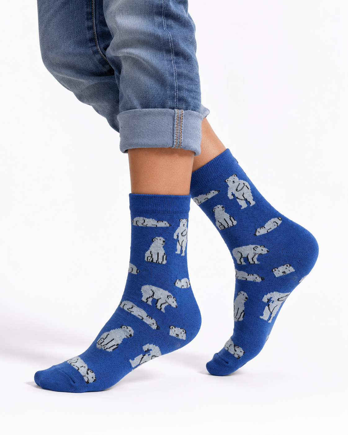 Boys Polar Bears Print Crew Socks