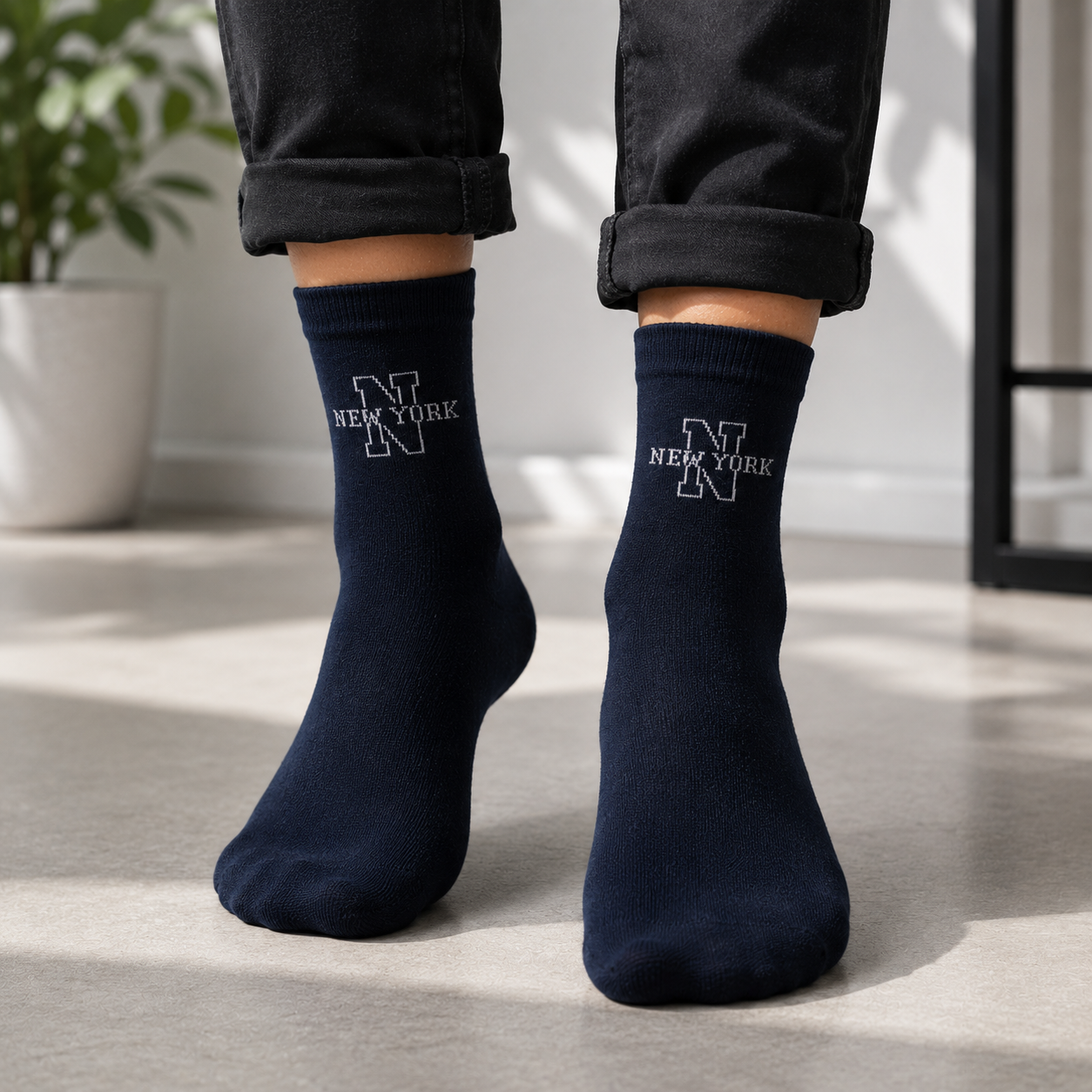 Boys "New York" Graphic Crew Socks