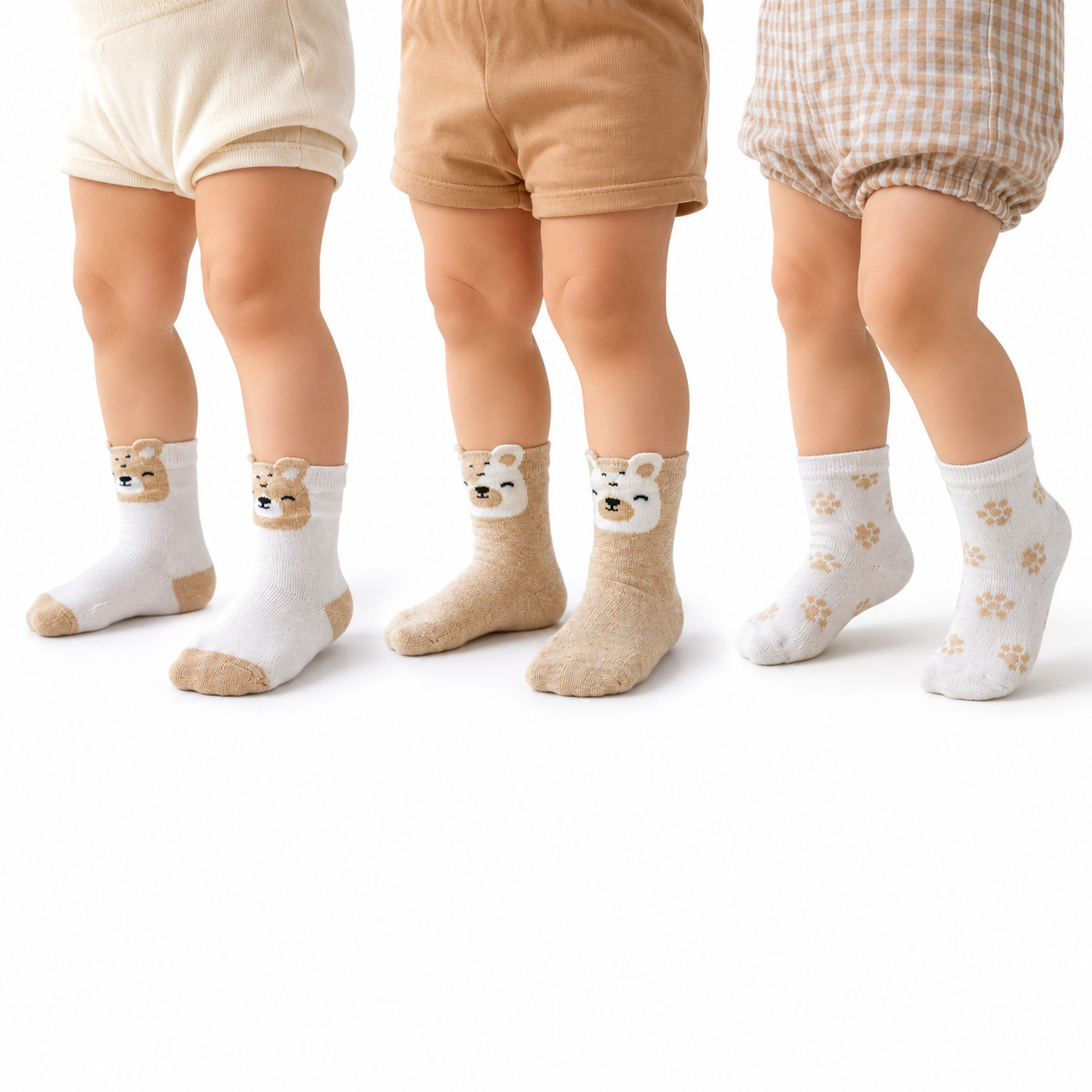 Bear & Paw Print Baby Socks