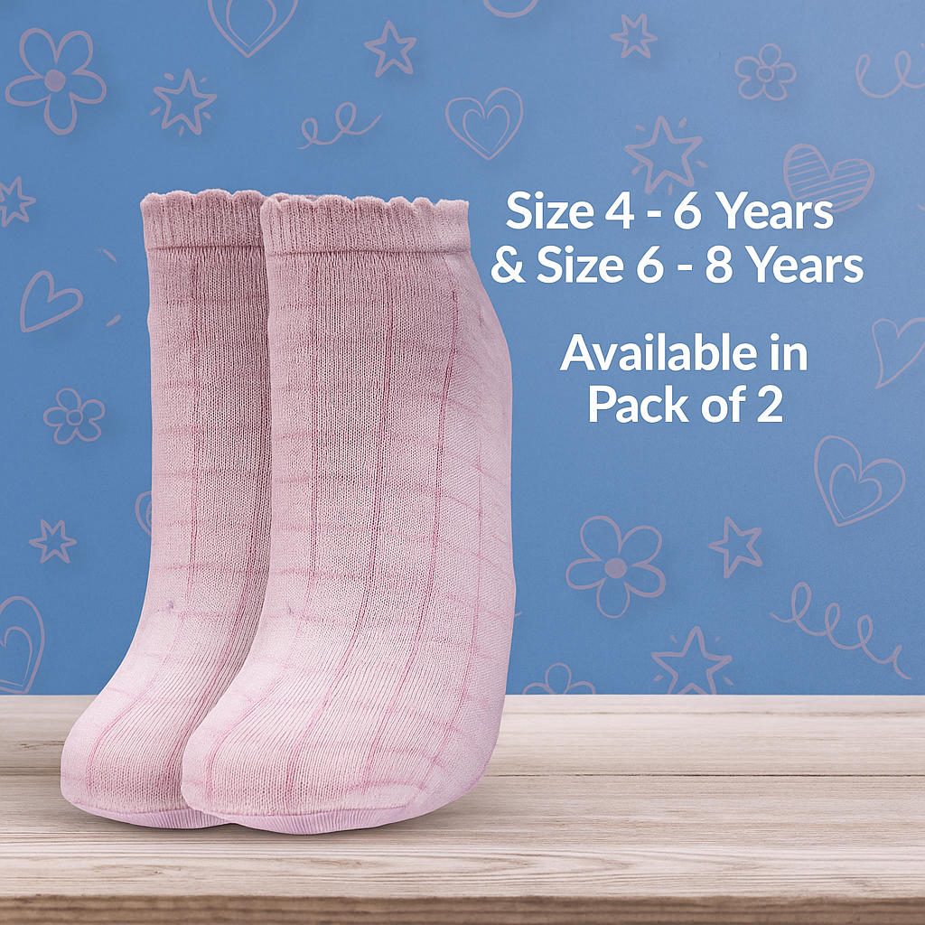 Girl's Pink Checkered Ankle Socks