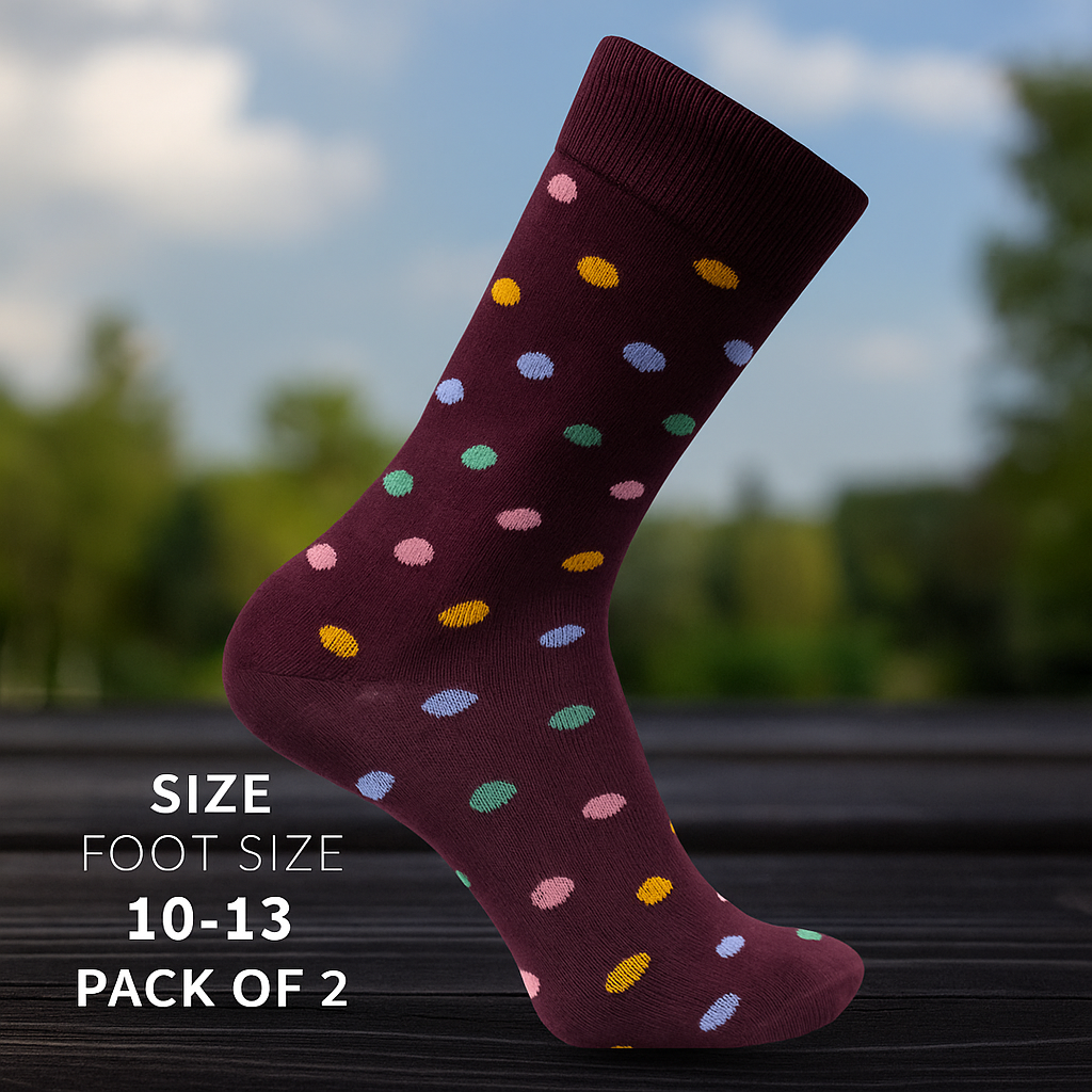 Men Colorful Polka Dot Dress Socks