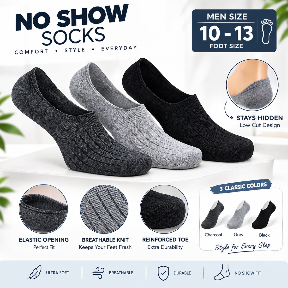 Men’s No-Show Socks