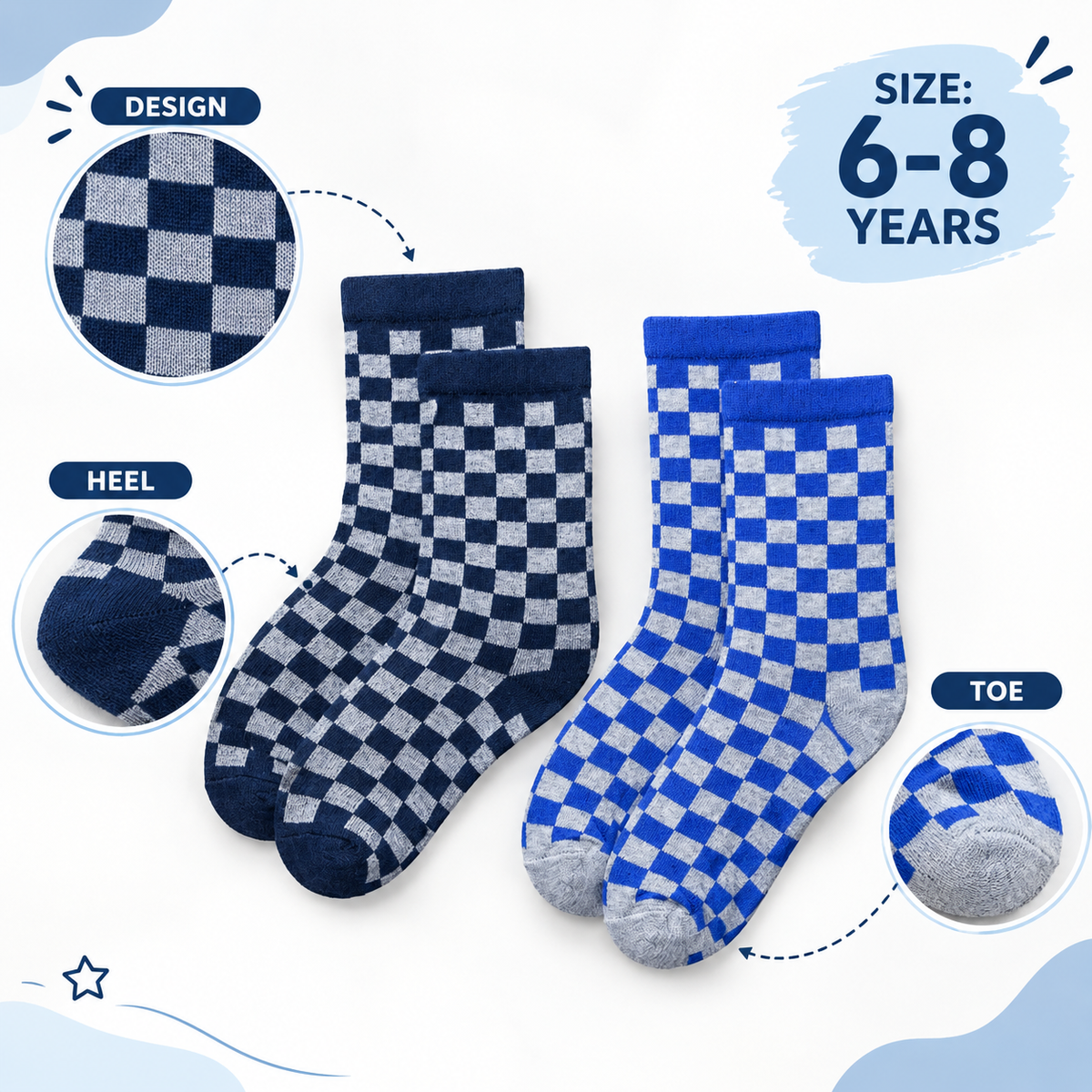 Boys Checkered Crew Socks