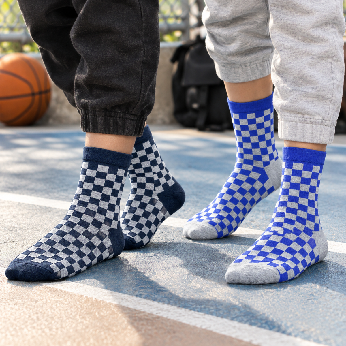 Boys Checkered Crew Socks