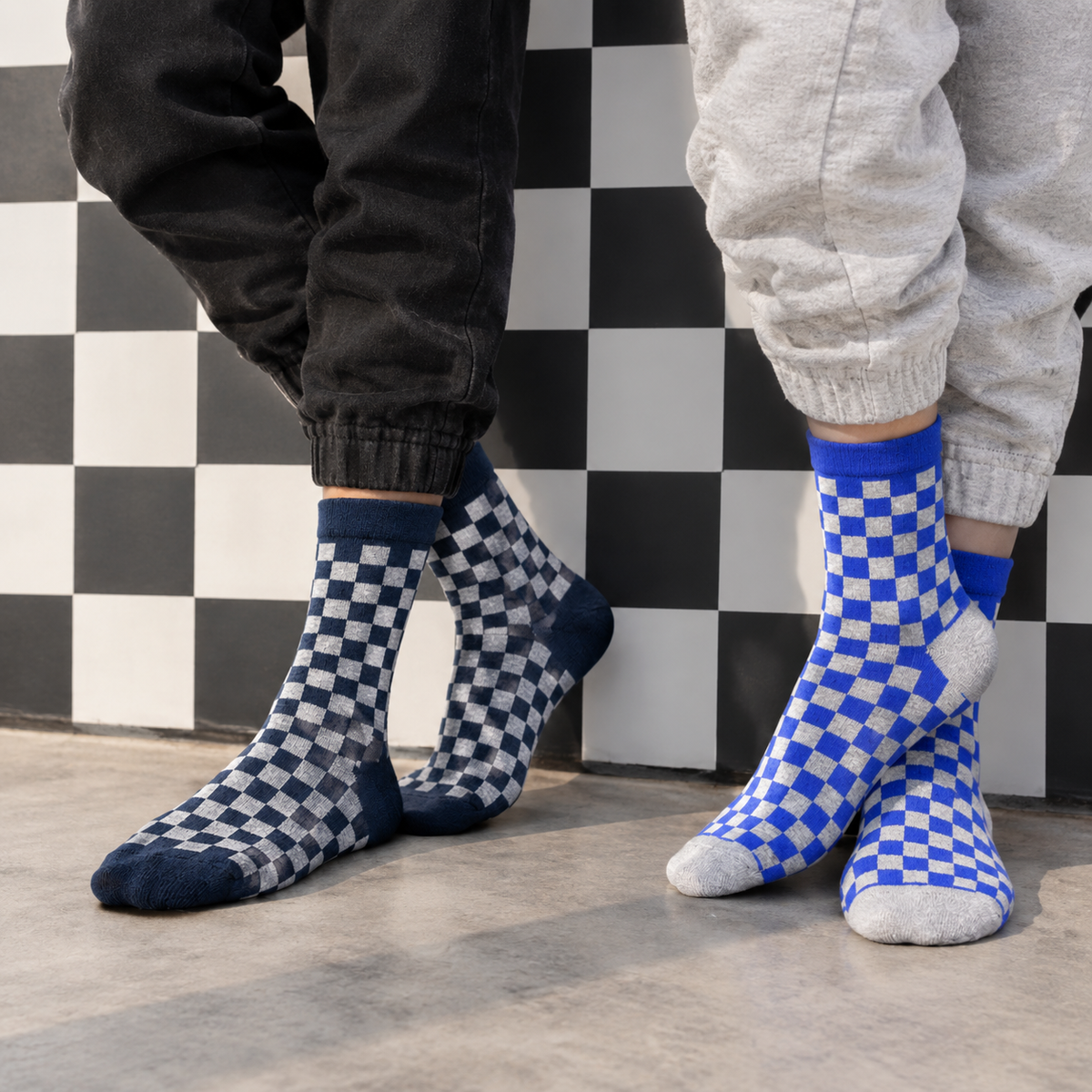 Boys Checkered Crew Socks