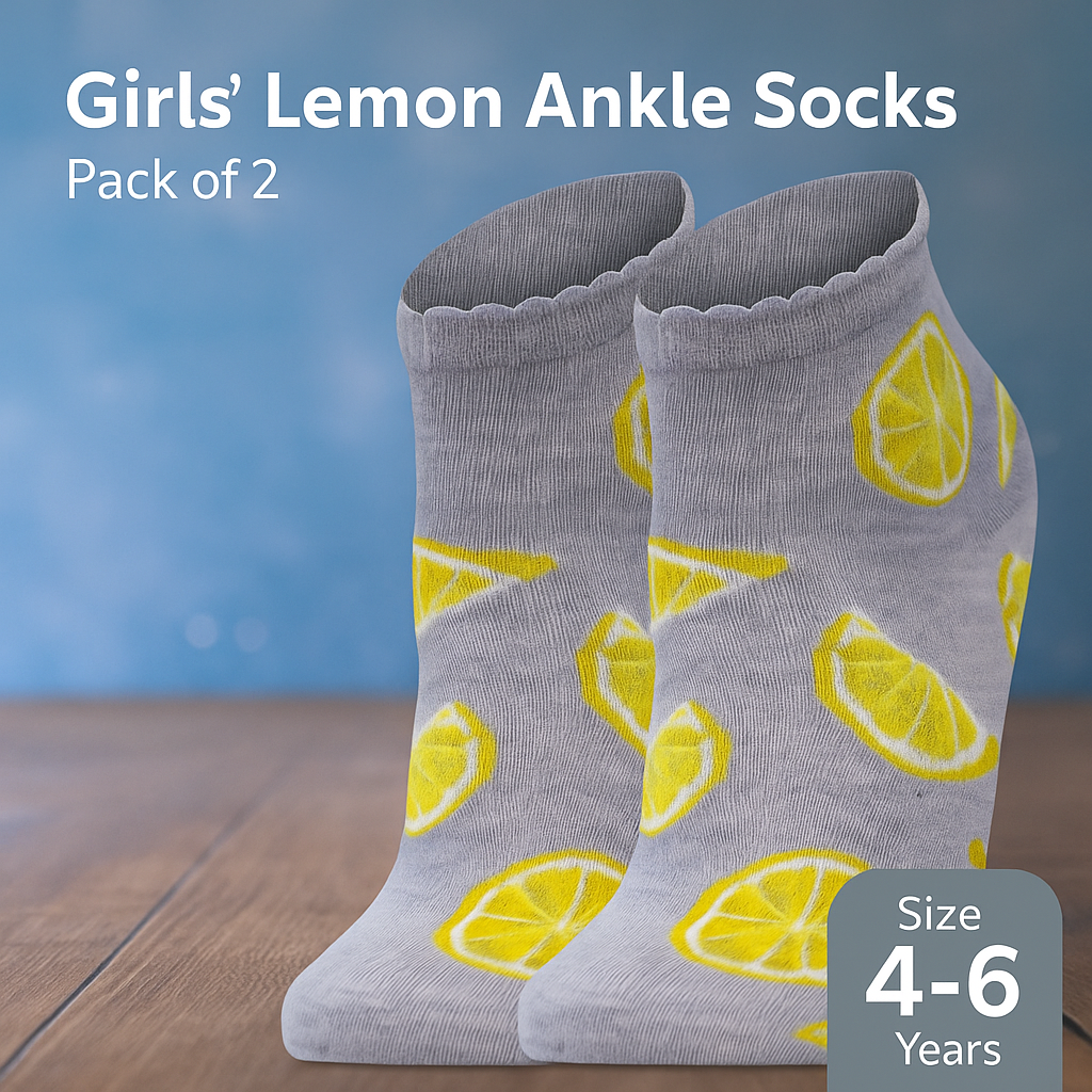 Girl’s Lemon Print Ankle Socks