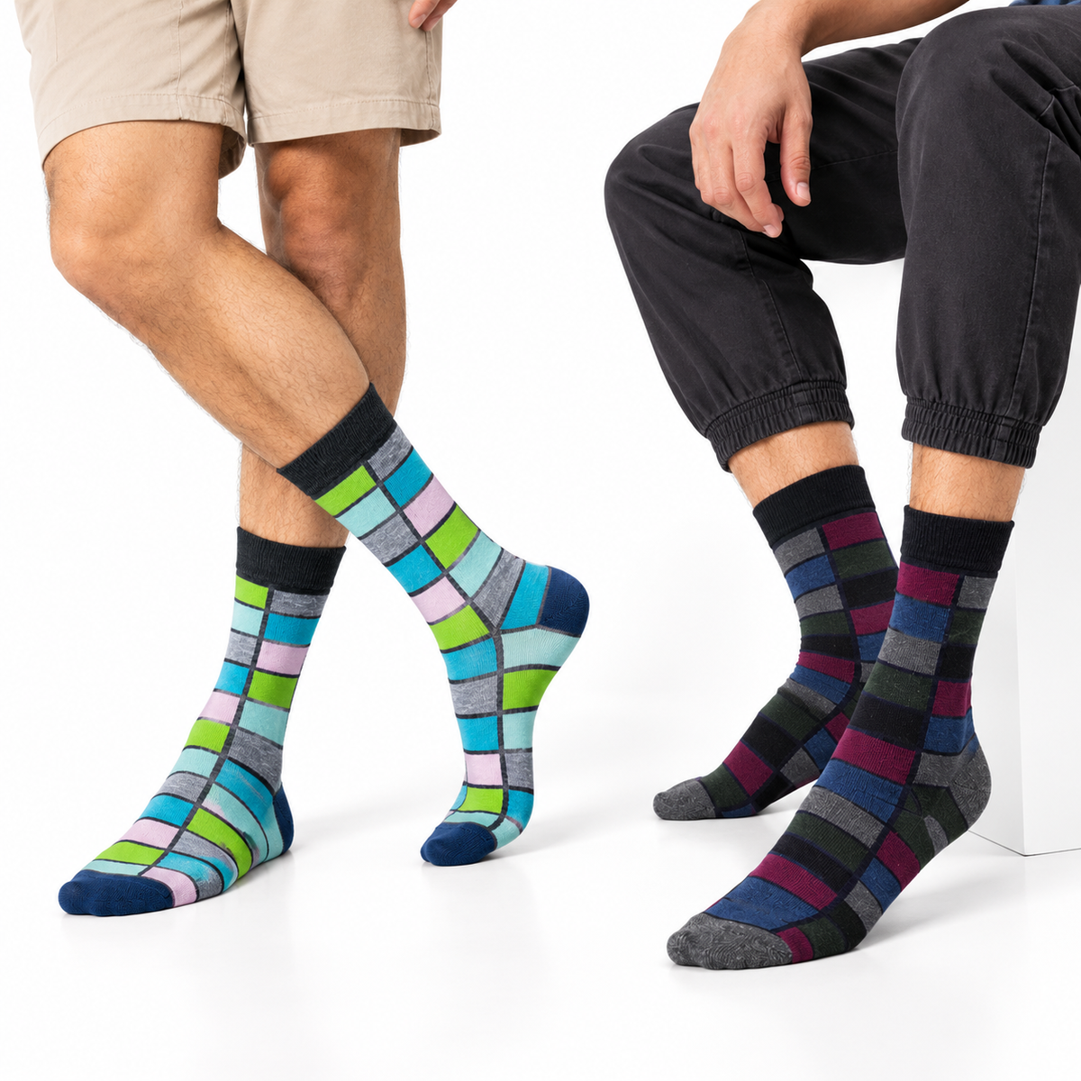 The Statement Grid | Men's Crew Socks