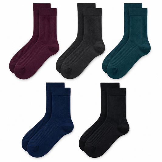 Mercerized Needle Drop Crew Socks for Men