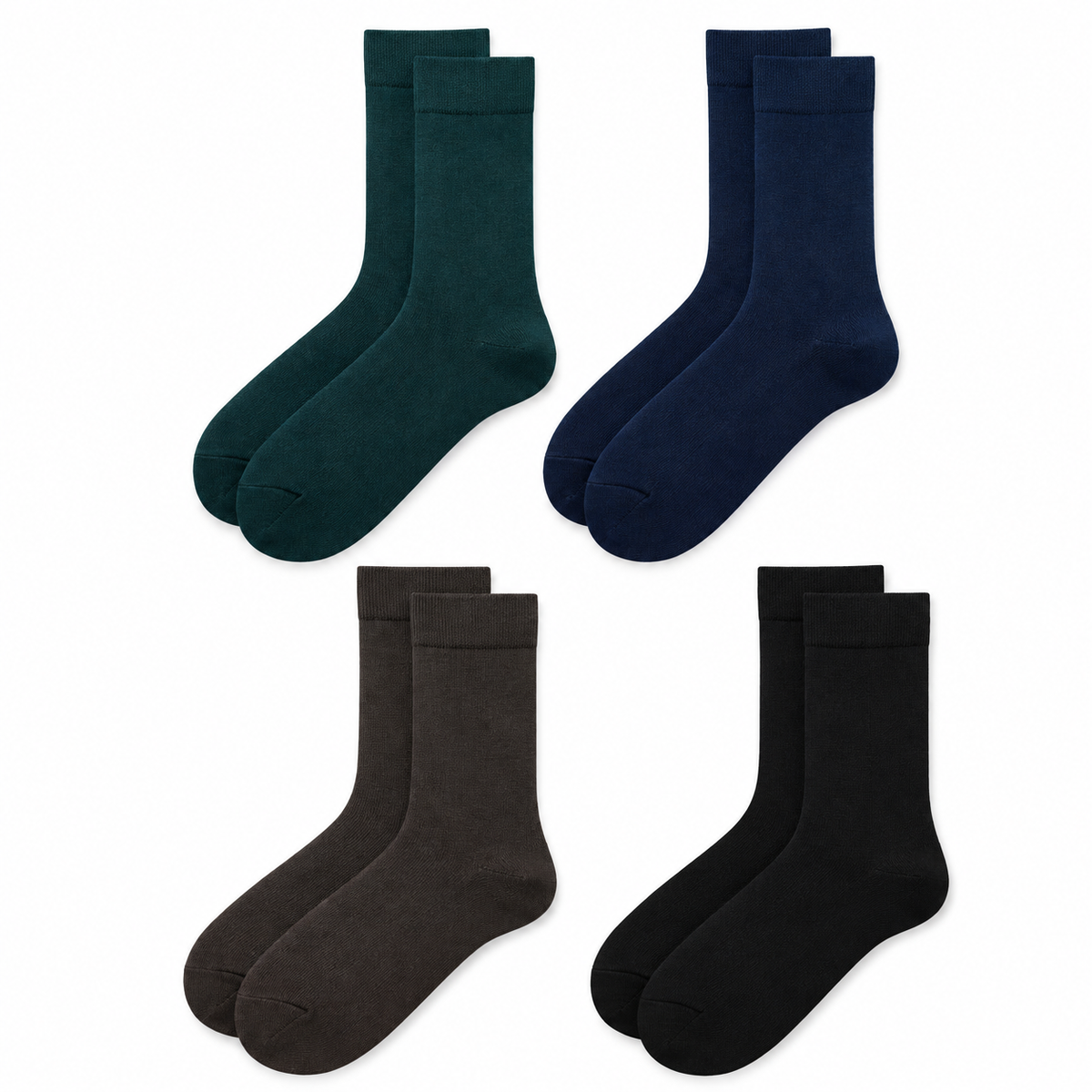 Men Luxury Plain Mercerized Cotton Dress Socks