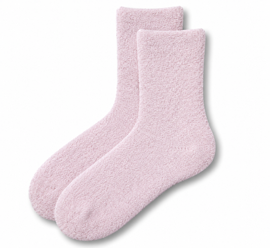 Baby Pink Cozy Women Plush Comfort Socks