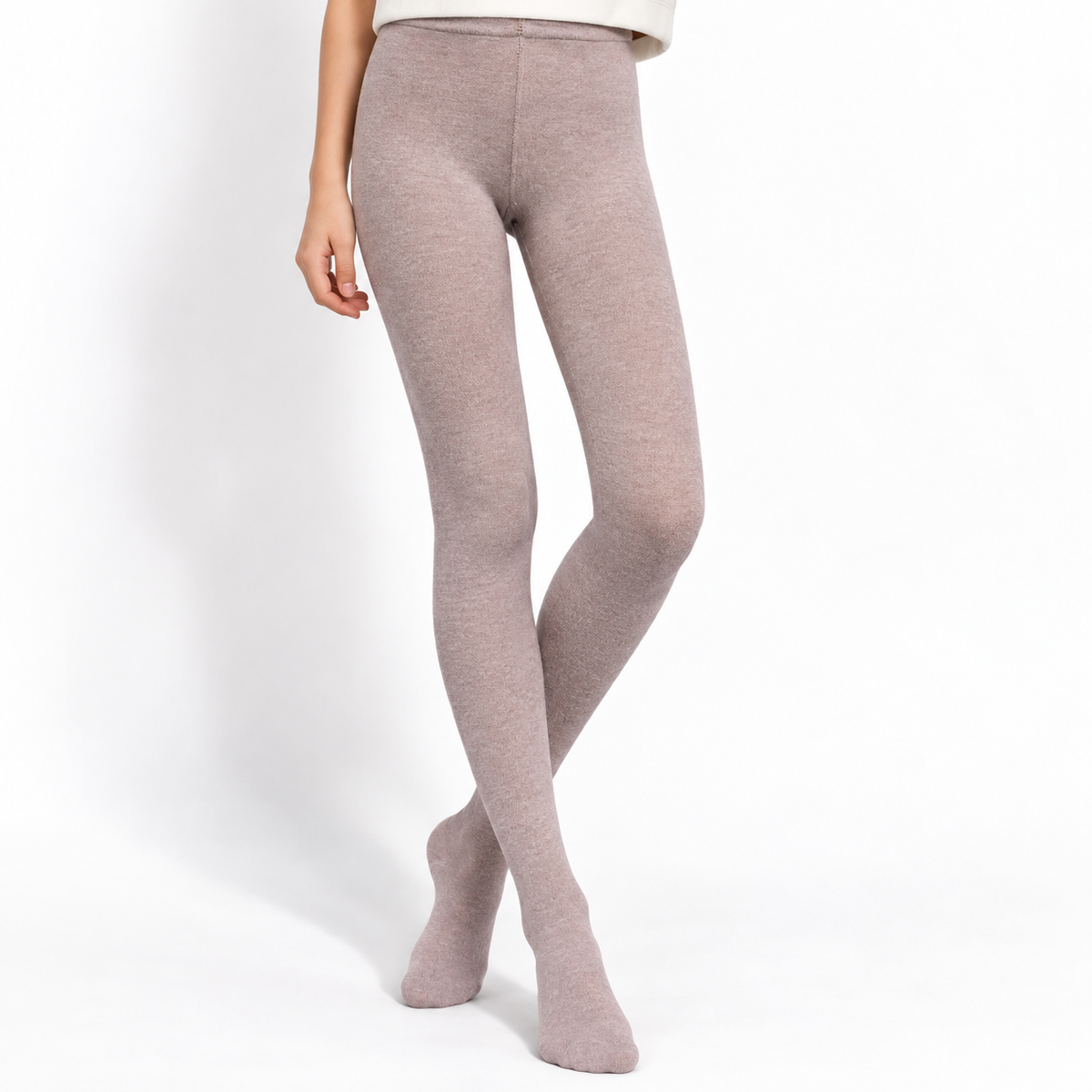 Girls Soft Knit Baby Pink Tights (SF)