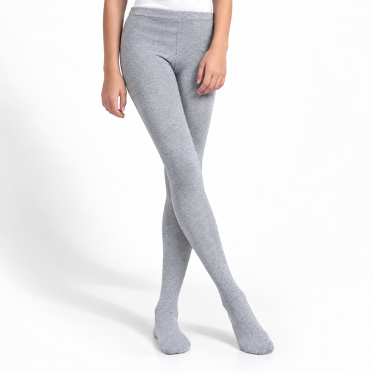 Girls Plain Light Grey Tights (SF)