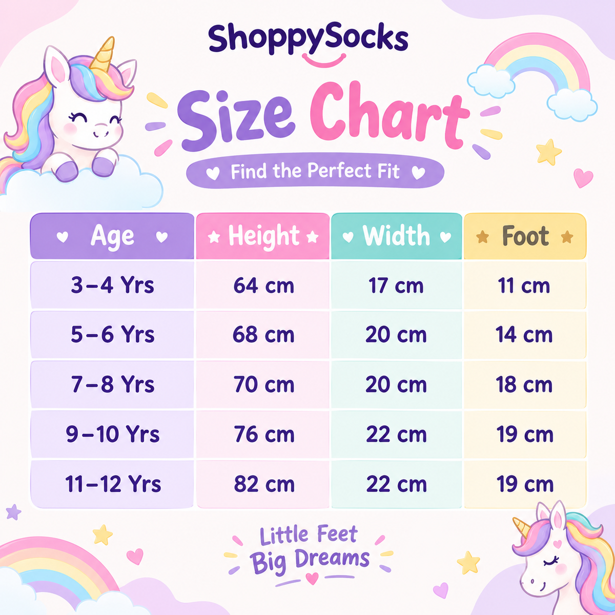 Unicorn Magic & Hearts Tights for Girls (OT)
