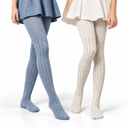 Comfy Polka Dot Design Girls Tights (CJ)