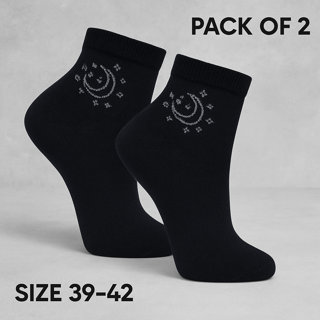 Celestial Moon & Star Ankle Socks